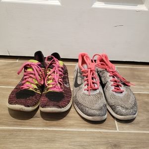 2 Nike Free Shoes Size 5Y
